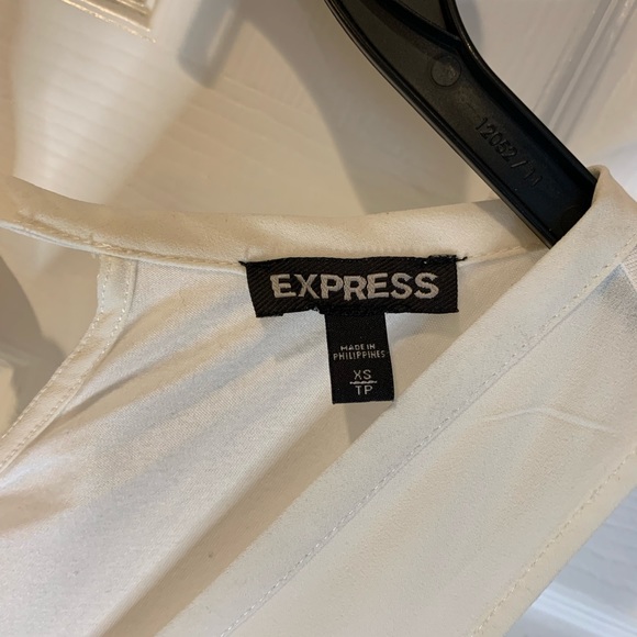 Express Tank Top White with Black Lace Detail - Picture 3 of 3